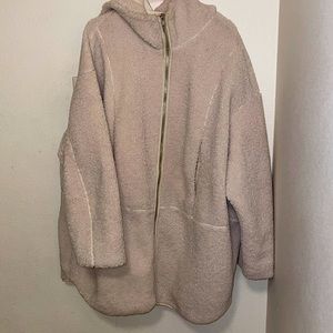 Teddy hooded long jacket from H&M in 2XL
